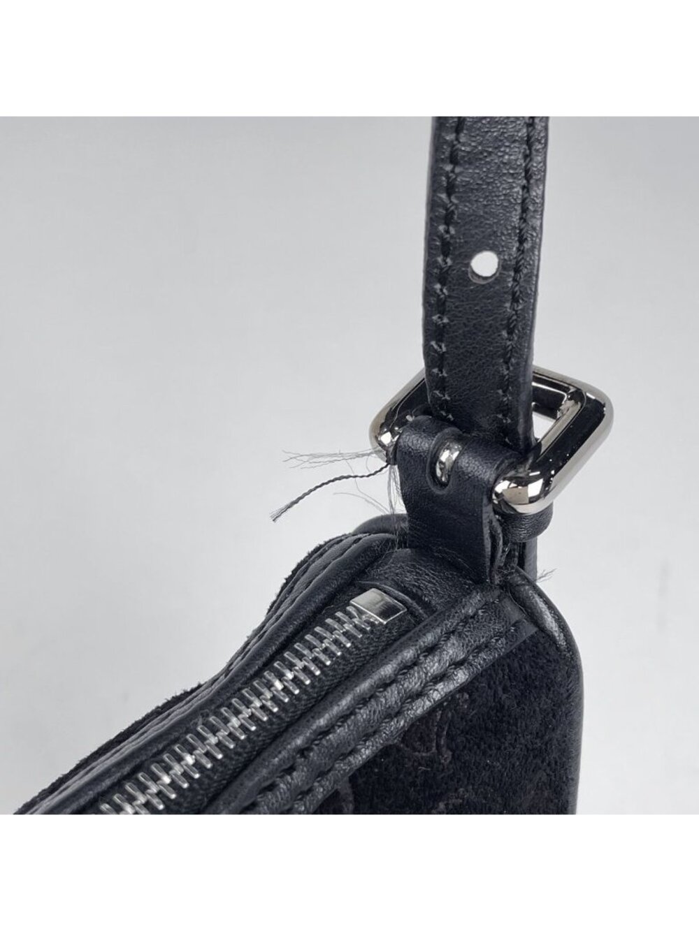 Celine C Macadam Pattern Handbag Suede Black - Picture 5 of 7